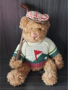 VTG Russ Berrie & Co Inc, Bogey Jr. Holding Golf Club Brown Bear Stuffed Toy